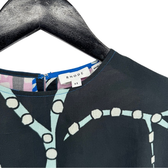 RHODE Ella Mini Dress Purple Psychedelic Flower XS Colorful Dopamine - Picture 4 of 8